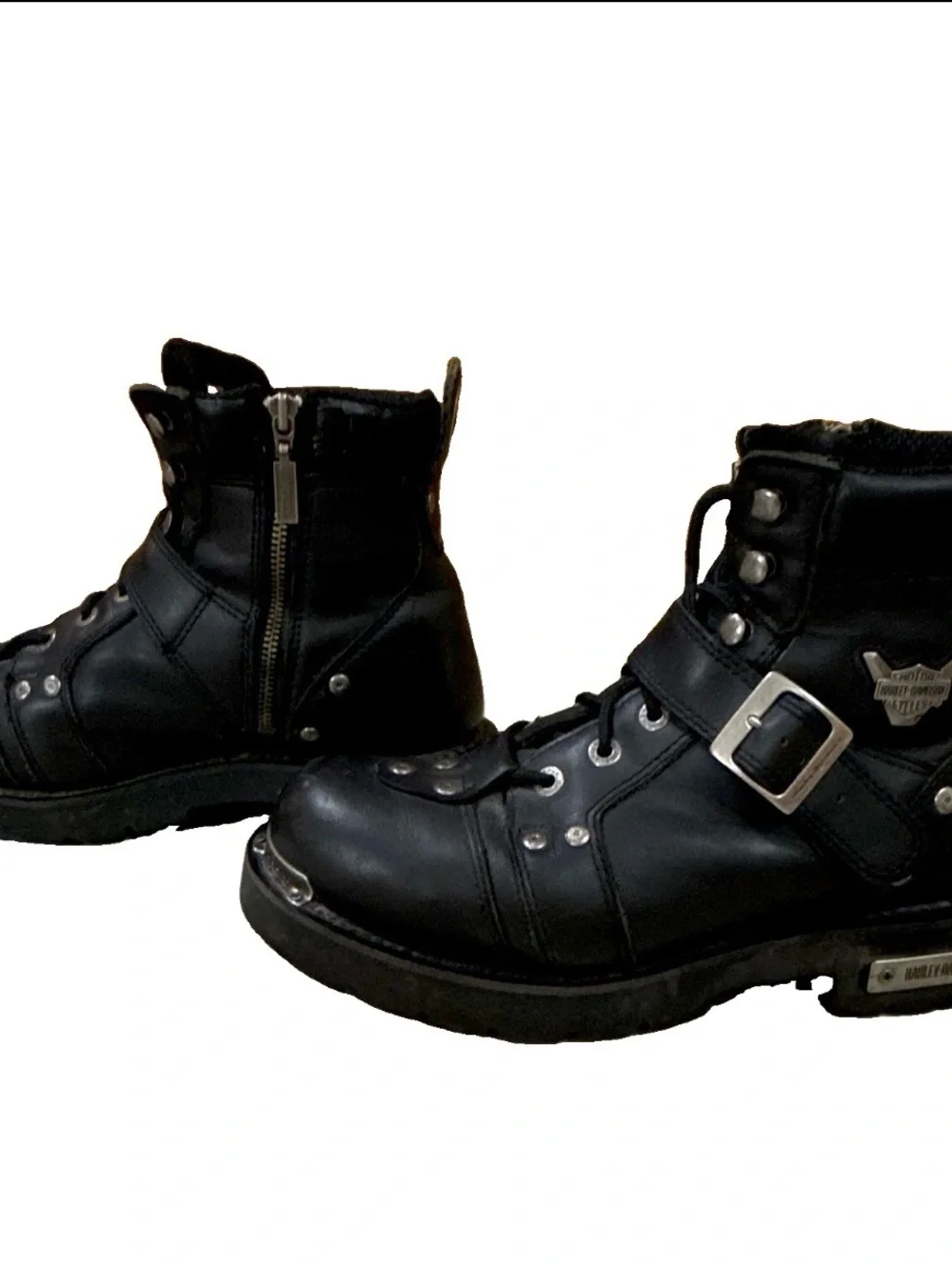 HARLEY DAVIDSON BRAKE BUCKLE MOTORCYCLE BOOTS - ROUND TOE